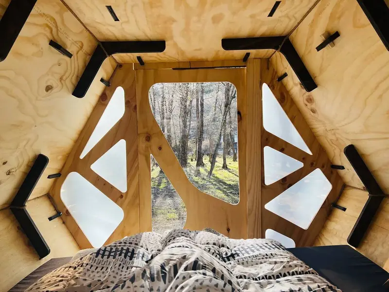 La vista al bosque desde la cama